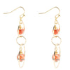 Canyon Red Magnesite Double Drop Golden Earrings