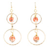 Canyon Red Magnesite Double Drop Golden Earrings
