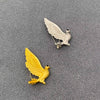 Vintage Inspired Golden Peace Dove Brooch: Silver