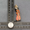 Enamel Musician Playing Cello Brooch: Brown