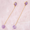 Chained Up Purple Amethyst and Golden Bronze Dangle Earrings