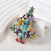 Christmas Bears Tree Rhinestone Brooch