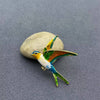 Enamel Swallow Brooch: A