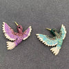 Enamel Hummingbird Brooch: Purple