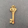 Red Enamel Crown Key Brooch