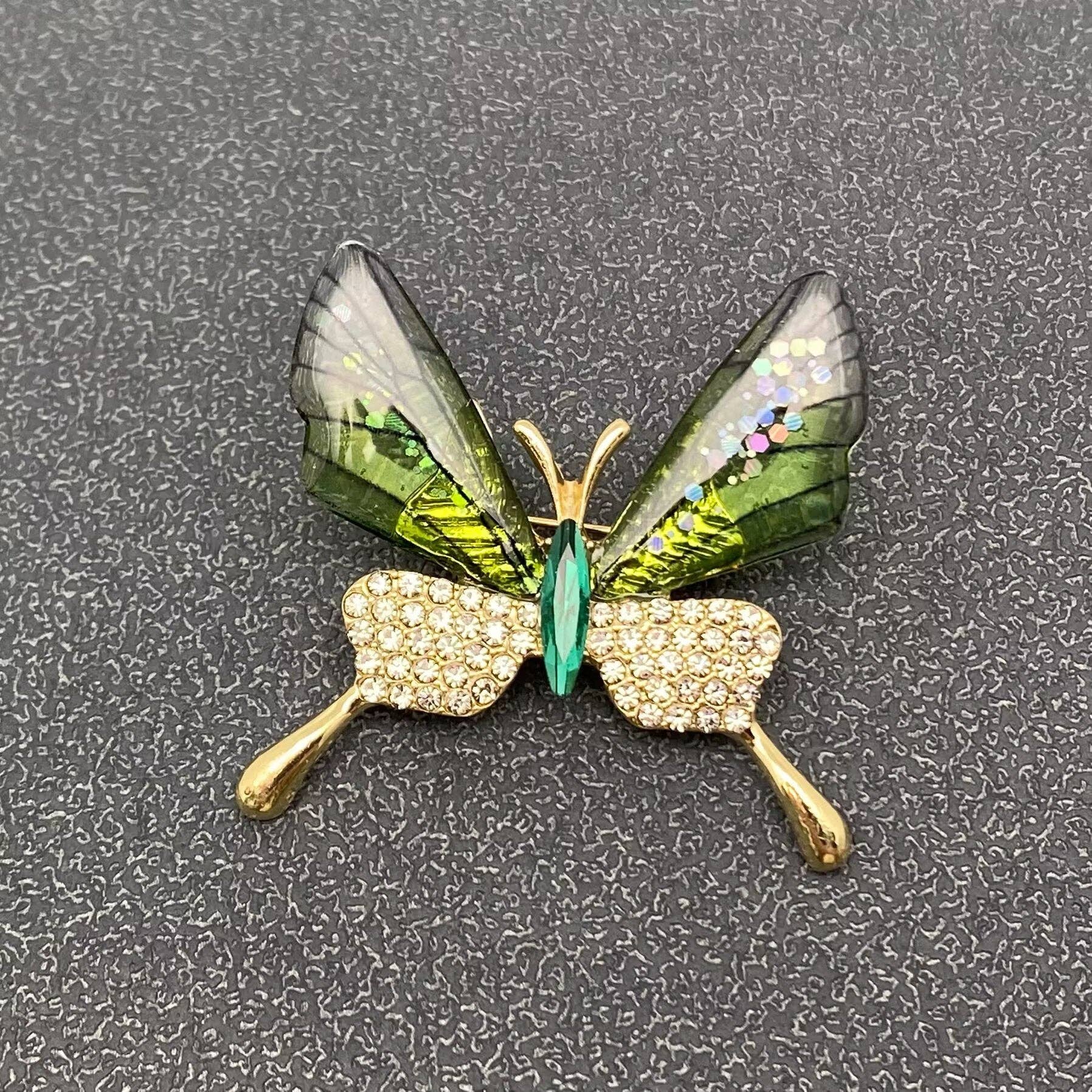Rhinestone Butterfly Brooch