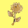 Rhinestone Enamel Sunflower Brooch