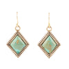 Diamond Days Blue Turquoise and Golden Earrings