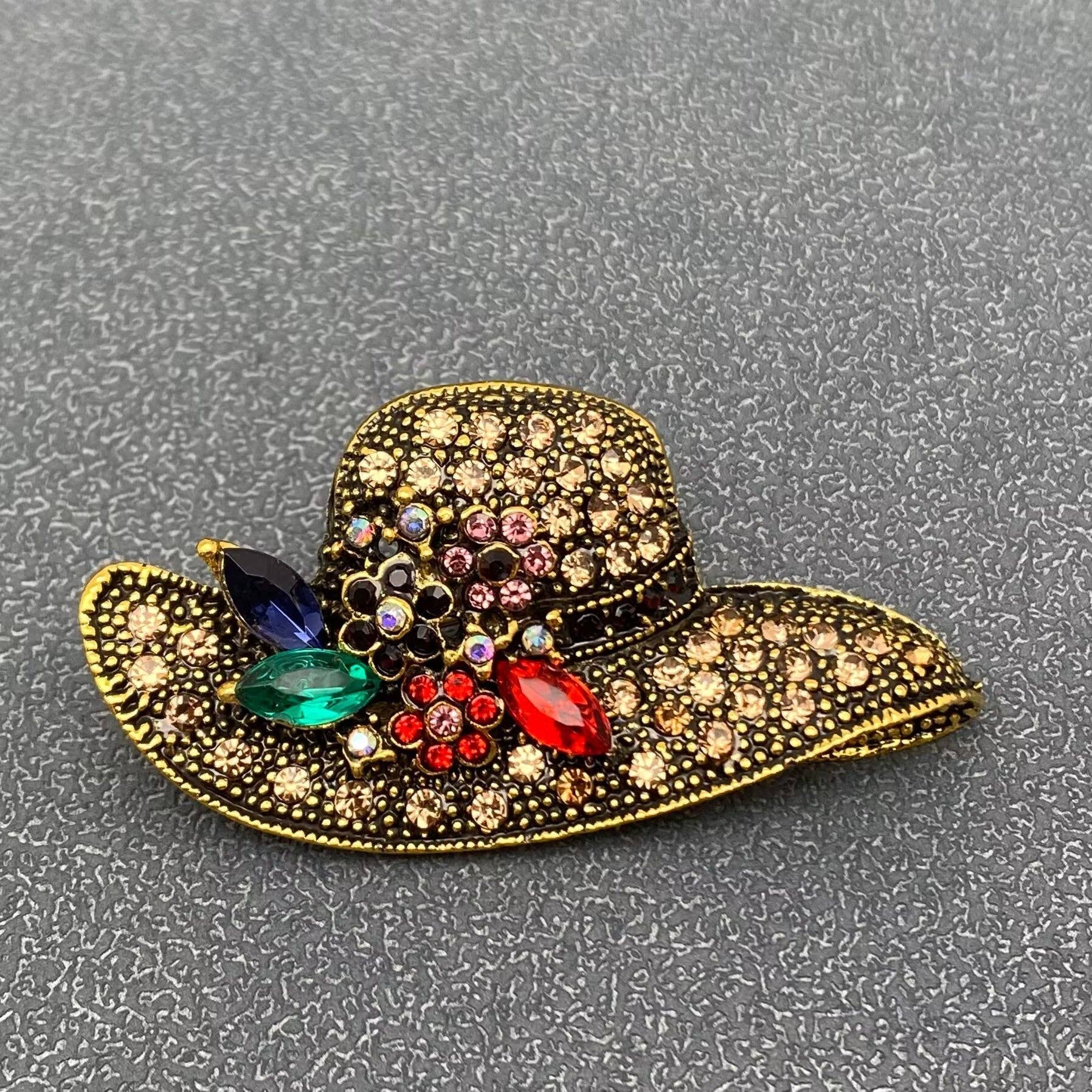Vintage Rhinestone Hat Brooch