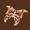 Vitreous Enamel Art Nouveau-Style Butterfly Brooch