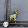 White Faux Pearl & Rhinestone Goat Brooch