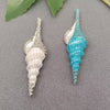 Inlaid Rhinestone Enamel Conch Brooch: White