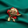 Red Rose Flower Brooch