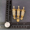 Rhinestone Golden Candle Holder Brooch