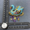 Blue Enamel Golden Swan Brooch