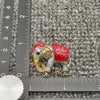 Enamel Elephant Brooch: Red